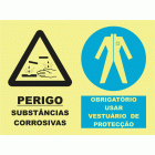 PERIGO SUST&Acirc;NCIAS CORROSIVAS. OBRIGAT&Oacute;RIO USAR VESTU&Aacute;RIO DE PROTE&Ccedil;&Atilde;O