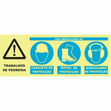 TRABALHOS DE PEDREIRA. OBRIGAT&Oacute;RIO CAPACETE, BOTAS E AURICULARES DE PROTE&Ccedil;&Atilde;O
