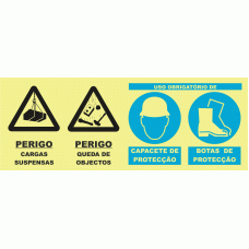 PERIGO. OBRIGAT&Oacute;RIO CAPACETE E BOTAS DE PROTE&Ccedil;&Atilde;O