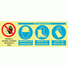 PROIBI&Ccedil;&Atilde;O. OBRIGAT&Oacute;RIO CAPACETE, BOTAS E LUVAS DE PROTE&Ccedil;&Atilde;O