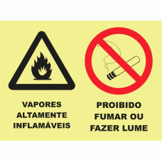 VAPORES ALTAMENTE INFLAMV&Aacute;VEIS. PROIBIDO FUMAR OU FAZER LUME