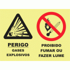 PERIGO GASES EXLOSIVOS. PROIBIDO FUMAR OU FAZER LUME