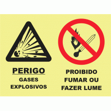 PERIGO GASES EXLOSIVOS. PROIBIDO FUMAR OU FAZER LUME