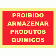 PROIBIDO ARMAZENAR PRODUTOS QUÍMICOS 
