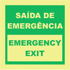SAÍDA DE EMERGÊNCIA (legenda em inglês)