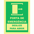 Porta de emerg&ecirc;ncia Deslize para abrir