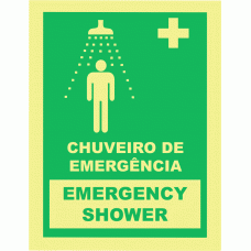 CHUVEIRO DE EMERG&Ecirc;NCIA (Legenda em Ingl&ecirc;s)