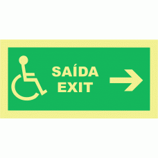 Saída para deficientes direita (legenda em inglês)