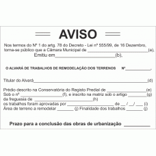 Aviso de uso obrigatório de acordo com a portaria 1108/2001