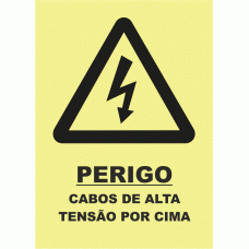 Perigo cabos de alta tens&atilde;o por cima