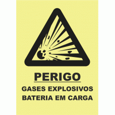 PERIGO GASES EXPLOSIVOS BATERIA EM CARGA
