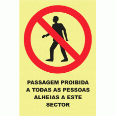 PASSAGEM PROIBIDA A PESSOAS ALHEIAS A ESTE SECTOR