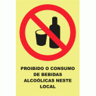 PROIBIDO O CONSUMO DE BEBIDAS ALCO&Oacute;LICAS