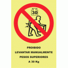 PROIBIDOR LEVANTAR PESO SUPERIOR A 30 KG