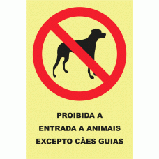 PROIBIDA A ENTRADA DE ANIMAIS EXCEPTO C&Atilde;ES GUIAS