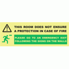 THIS ROOM DOES NOT ENSURE A PROTECTION IN CASE OF FIRE
