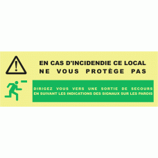 EN CAS D'INCIDENDIE CE LOCAL NE VOUS PROTÉGE PAS